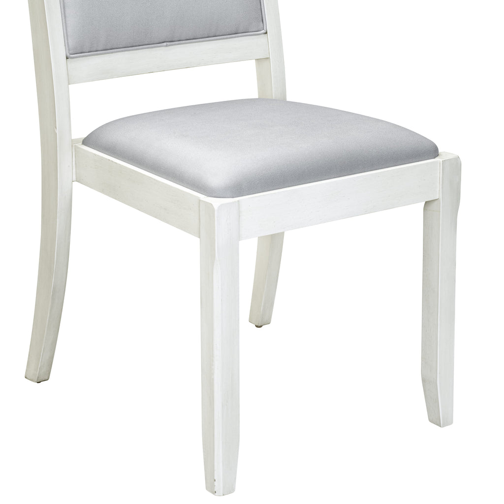 Luxe By East West Furniture X2PWT27 Dining Room Chair with Light Gray Faux Leather and upholstered back