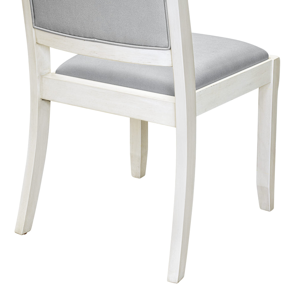 Luxe By East West Furniture X2PWT27 Dining Room Chair with Light Gray Faux Leather and upholstered back