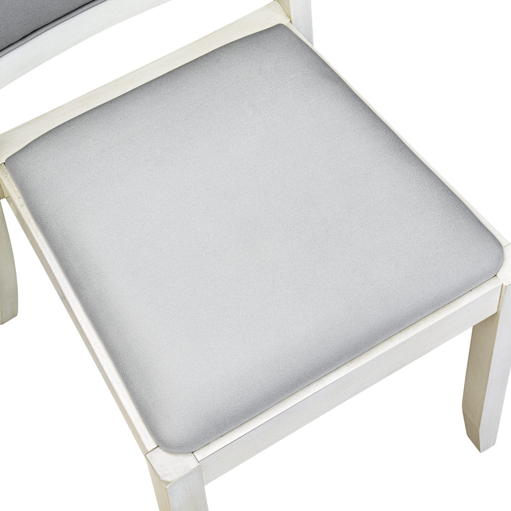 Luxe By East West Furniture X2PWT27 Dining Room Chair with Light Gray Faux Leather and upholstered back