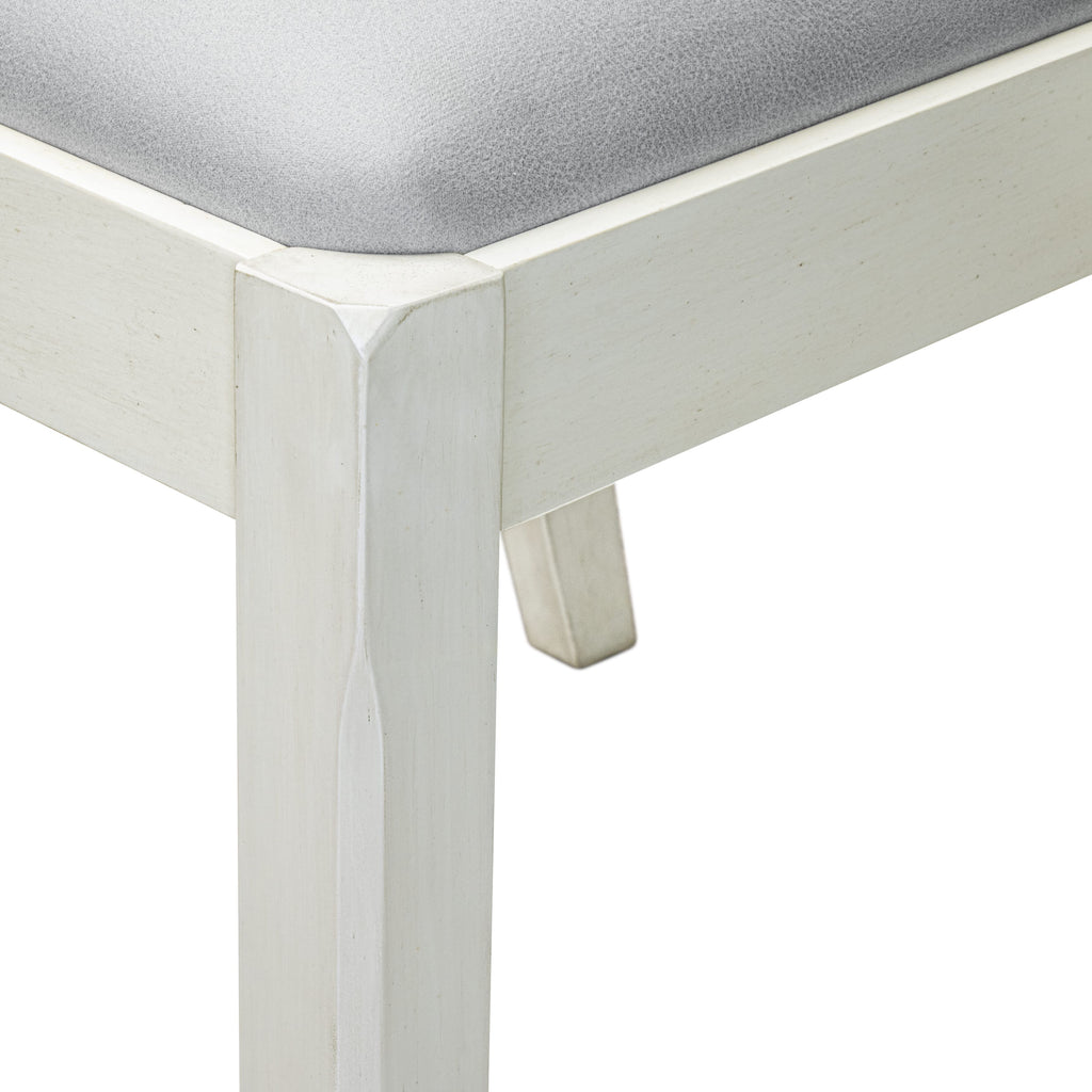 Luxe By East West Furniture X2PWT27 Dining Room Chair with Light Gray Faux Leather and upholstered back