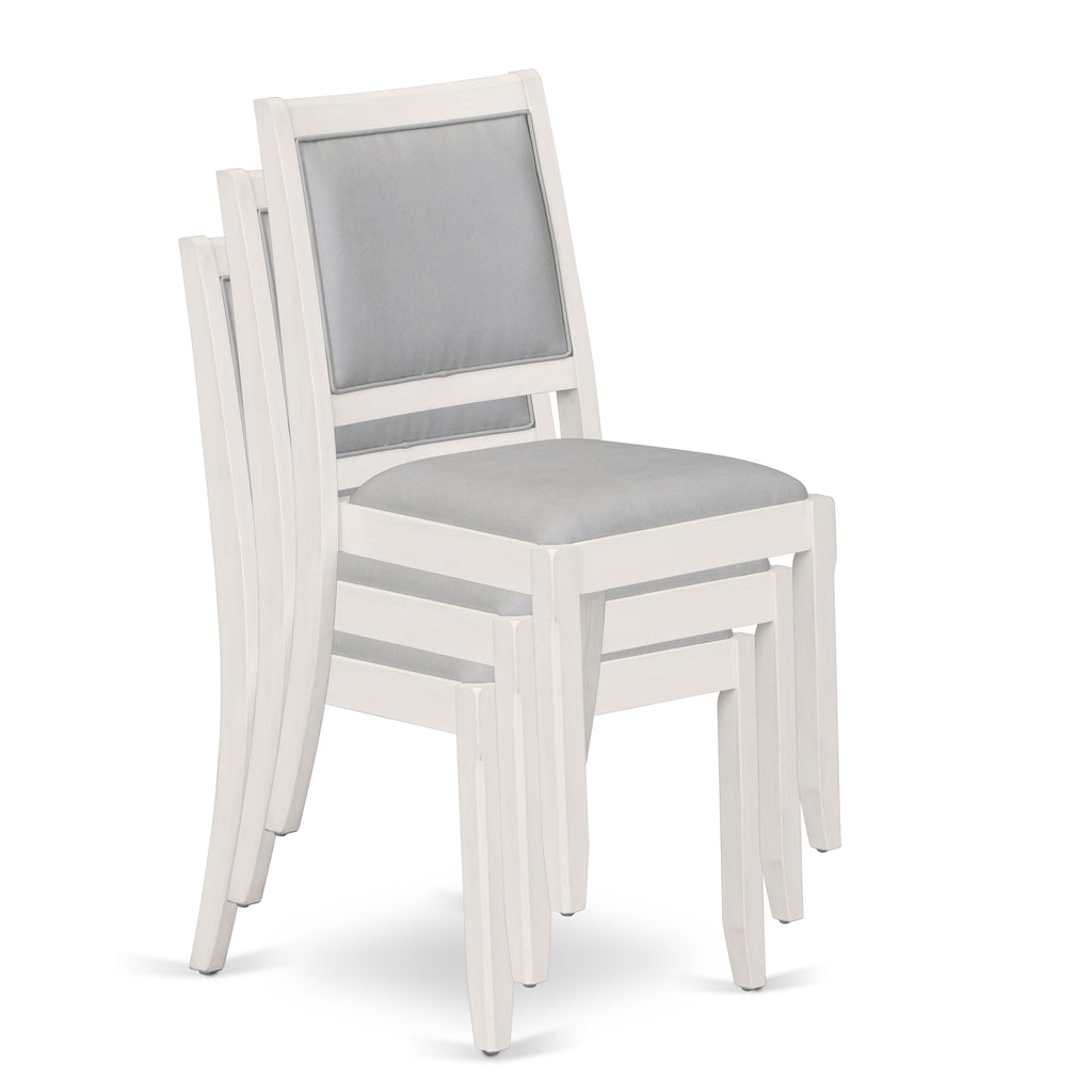 Luxe By East West Furniture X2PWT27 Dining Room Chair with Light Gray Faux Leather and upholstered back