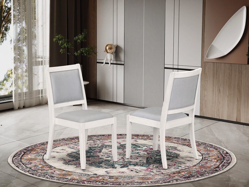 Luxe By East West Furniture X2PWT27 Dining Room Chair with Light Gray Faux Leather and upholstered back