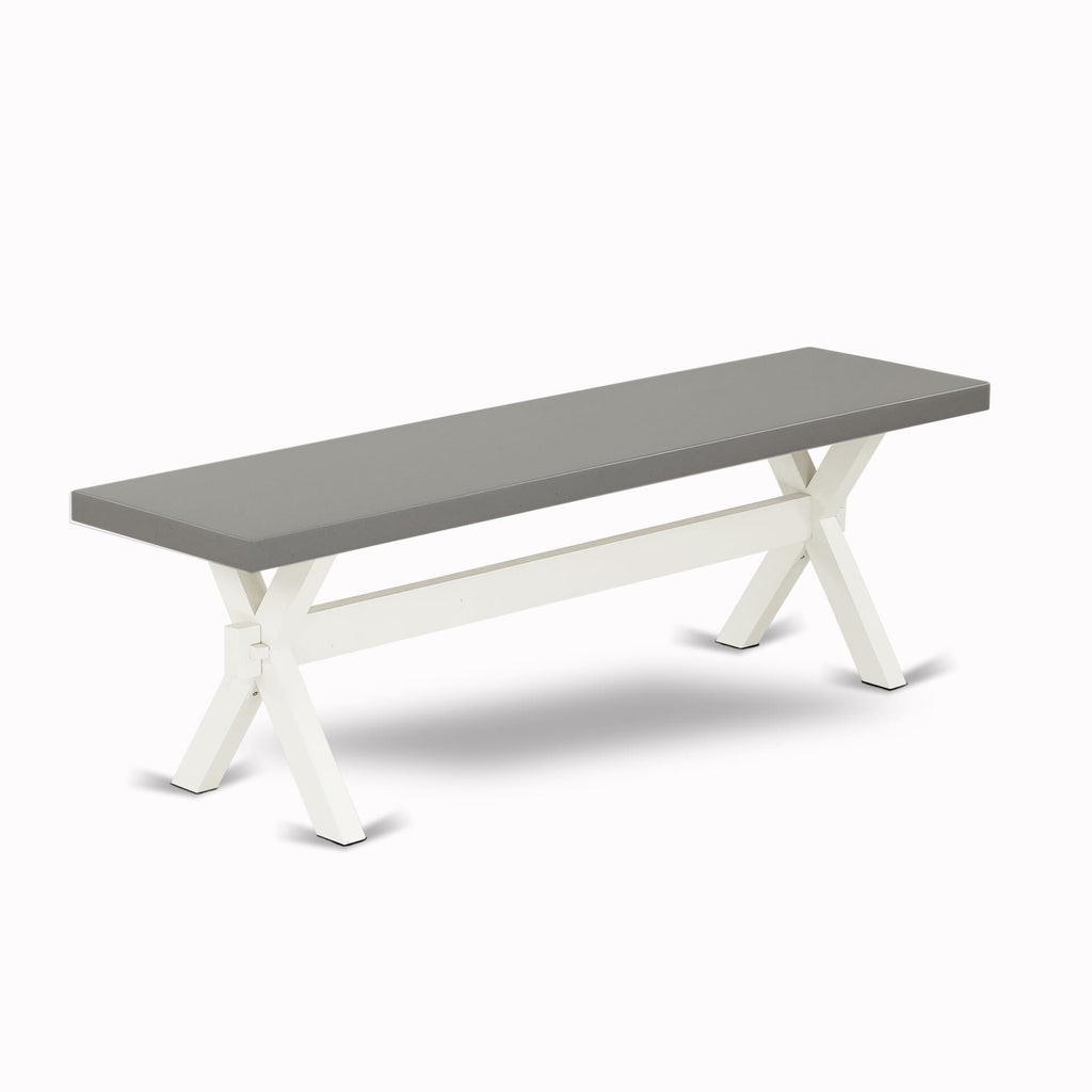 East West Furniture XB096 X-Style Modern Dining Room Bench with Wooden Seat