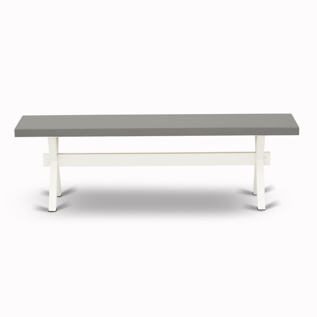 East West Furniture XB096 X-Style Modern Dining Room Bench with Wooden Seat