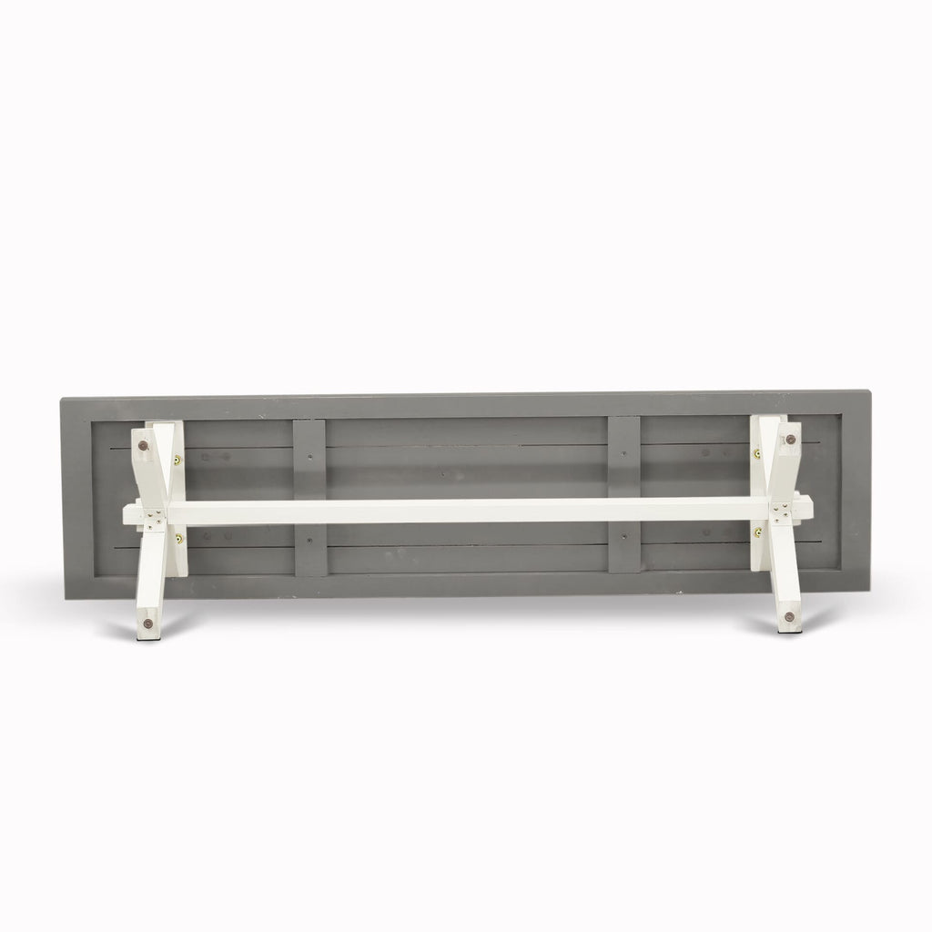 East West Furniture XB096 X-Style Modern Dining Room Bench with Wooden Seat