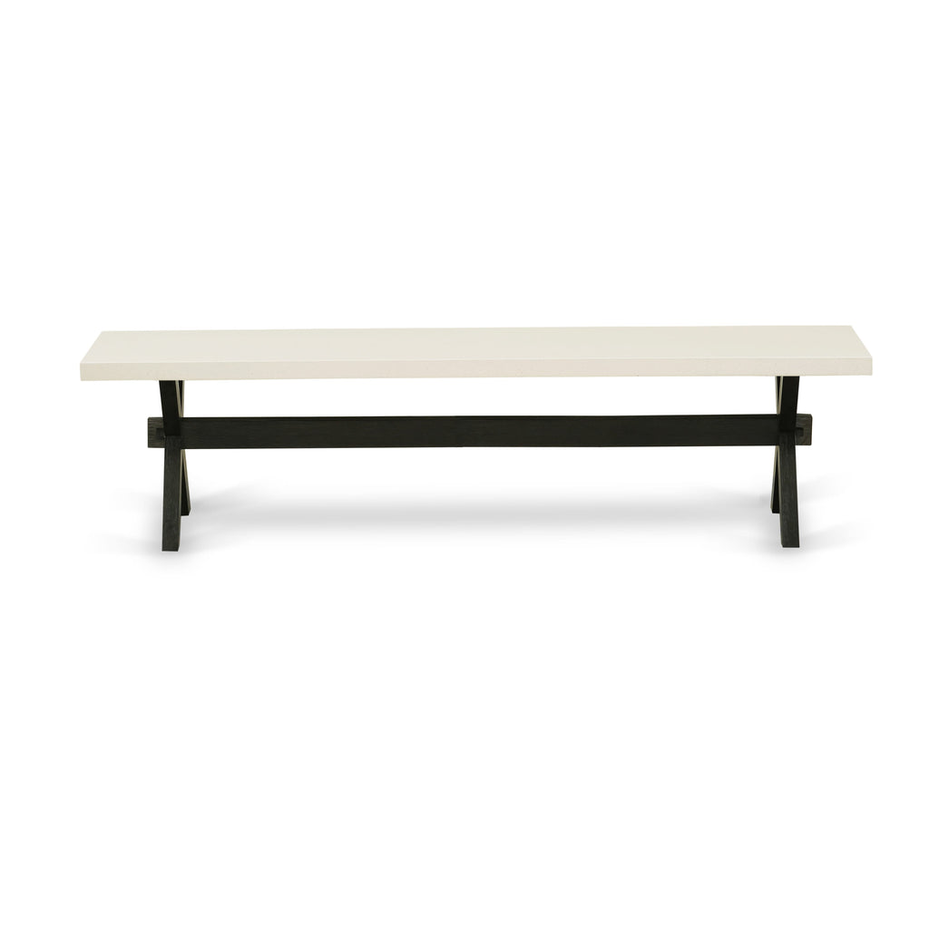 East West Furniture XB627 X-Style Modern Kitchen Bench with Wooden Seat