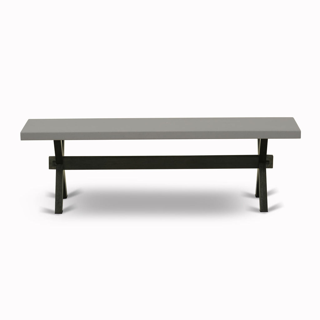East West Furniture XB696 X-Style Modern Dining Room Bench with Wood Seat