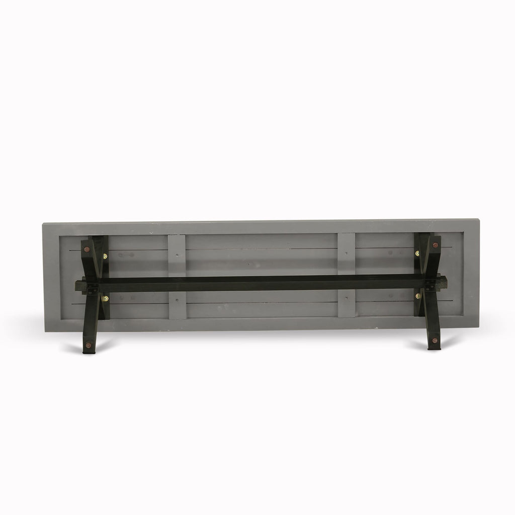 East West Furniture XB696 X-Style Modern Dining Room Bench with Wood Seat