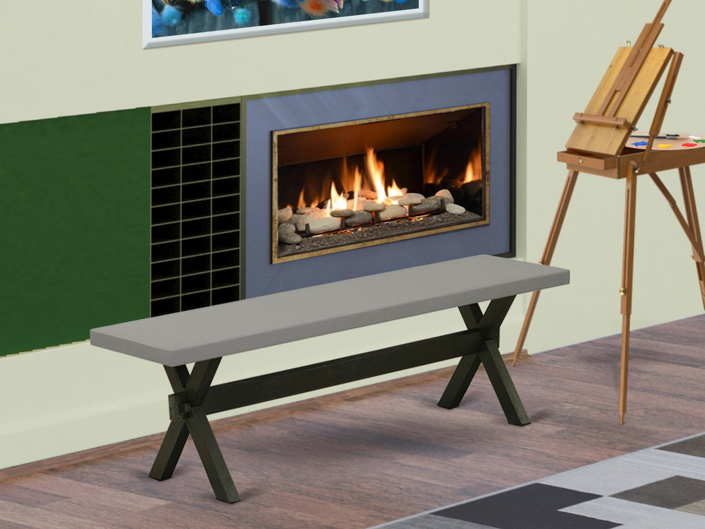 East West Furniture XB696 X-Style Modern Dining Room Bench with Wood Seat