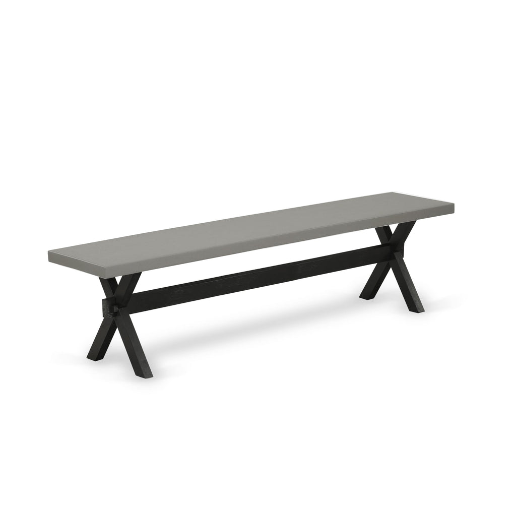 East West Furniture XB697 X-Style Modern Kitchen Bench with Wood Seat