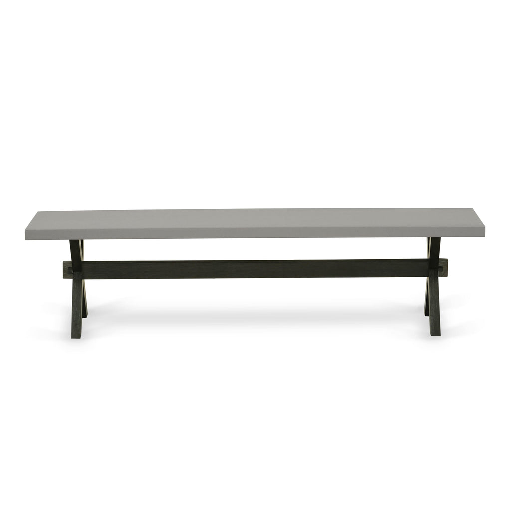 East West Furniture XB697 X-Style Modern Kitchen Bench with Wood Seat