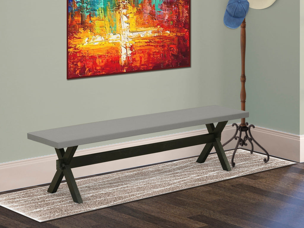 East West Furniture XB697 X-Style Modern Kitchen Bench with Wood Seat