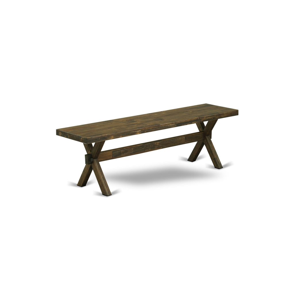 East West Furniture XB776 X-Style Modern Kitchen Bench with Wooden Seat