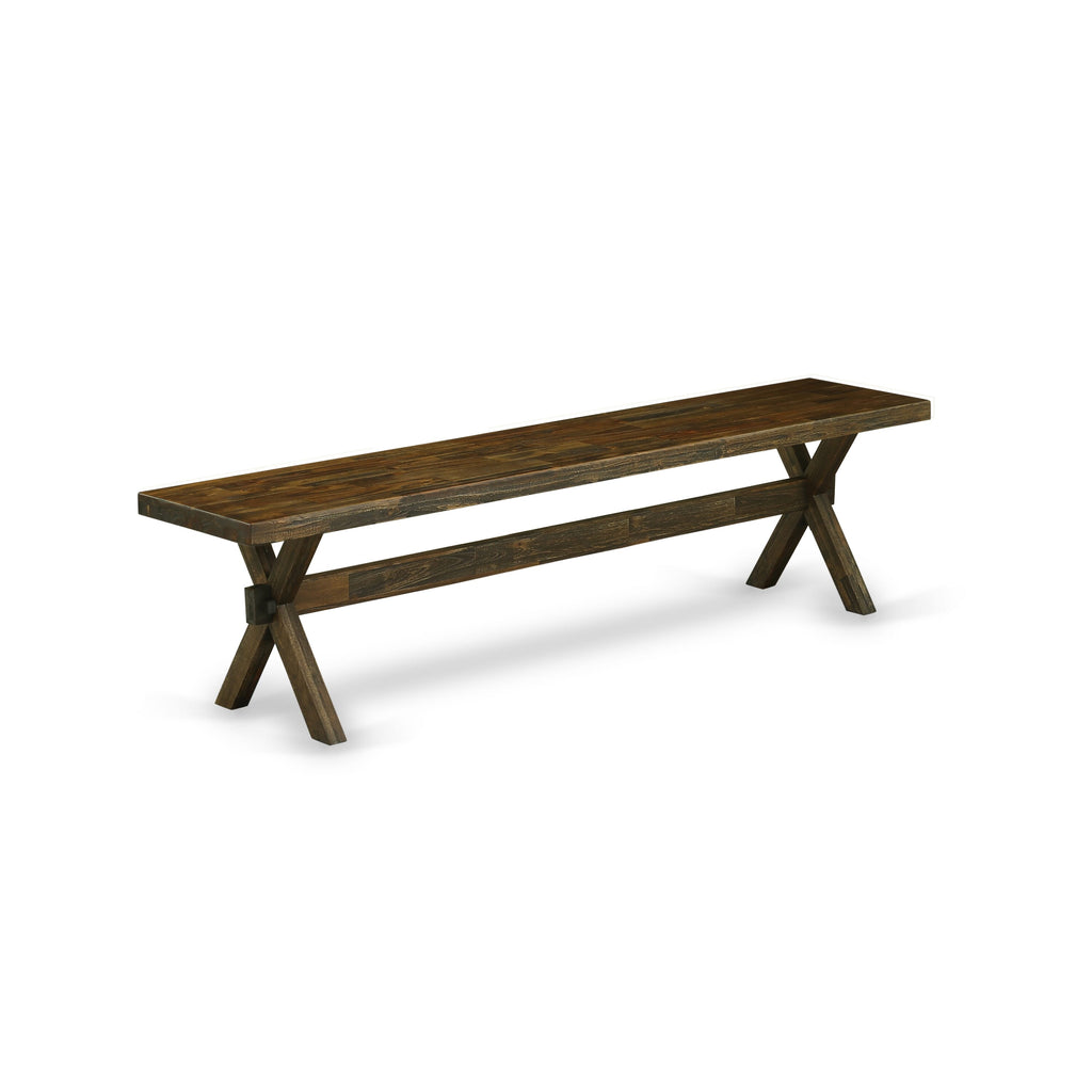 East West Furniture XB777 X-Style Modern Dining Room Bench with Wooden Seat