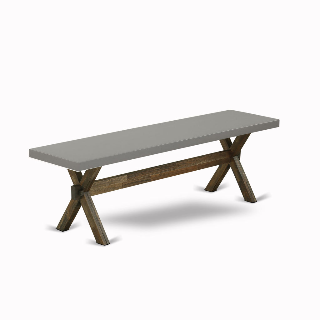 East West Furniture XB796 X-Style Modern Dining Bench with Wood Seat