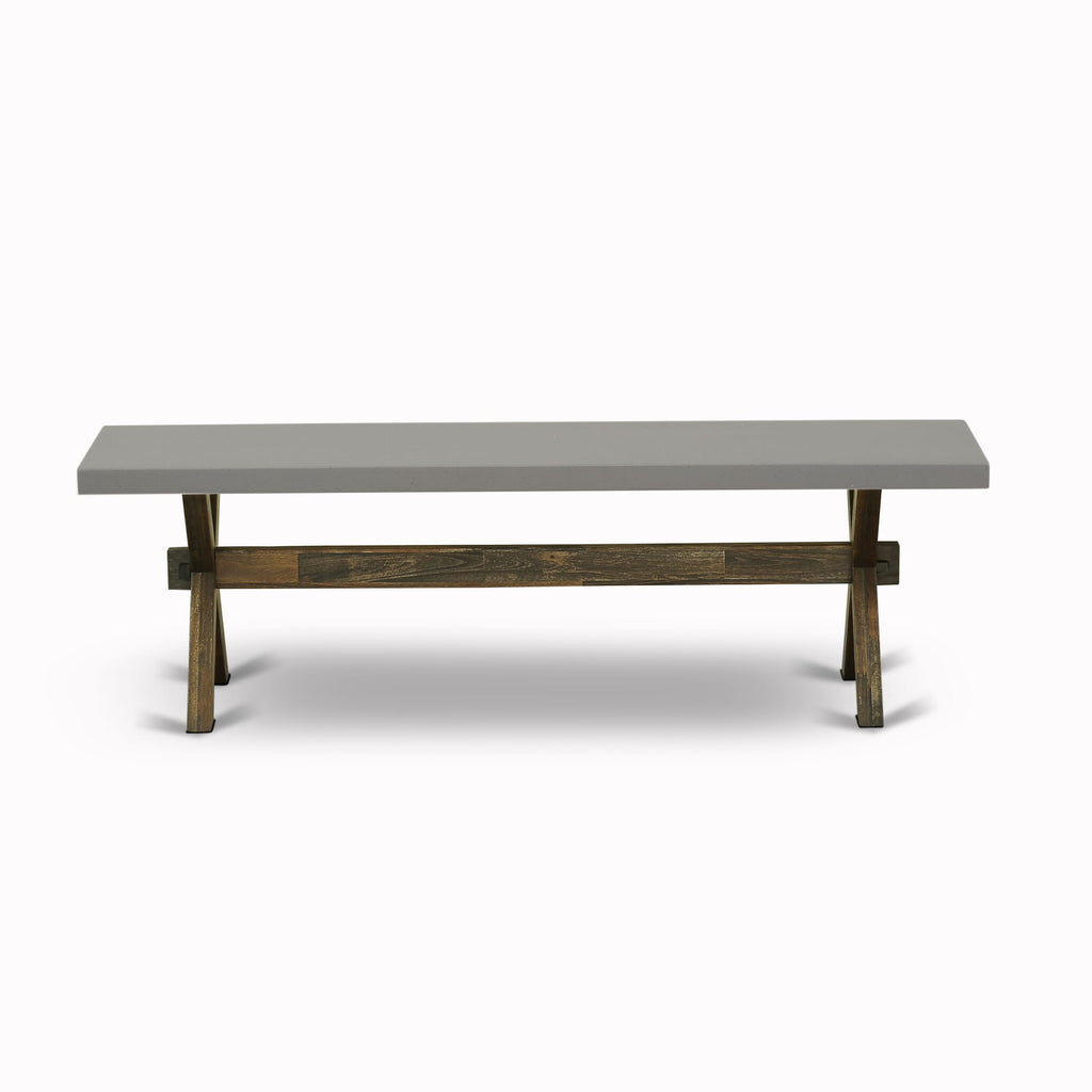 East West Furniture XB796 X-Style Modern Dining Bench with Wood Seat