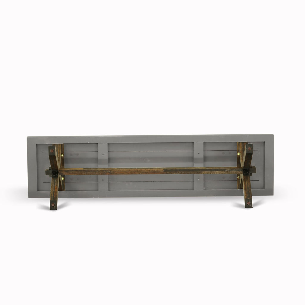 East West Furniture XB796 X-Style Modern Dining Bench with Wood Seat