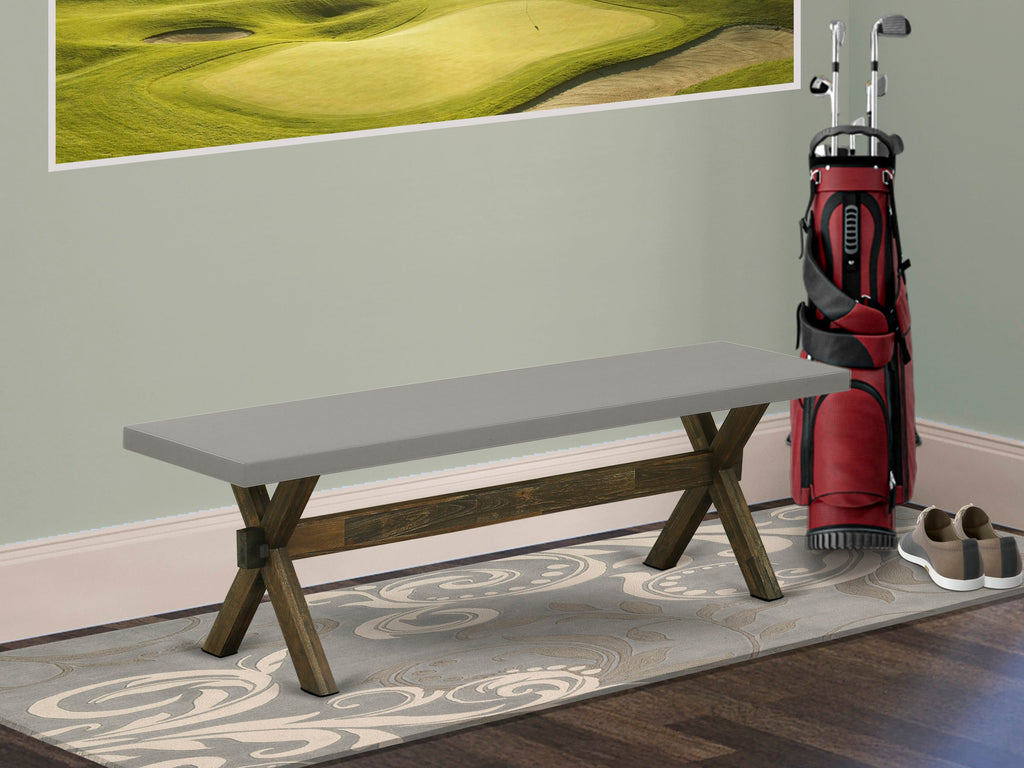 East West Furniture XB796 X-Style Modern Dining Bench with Wood Seat