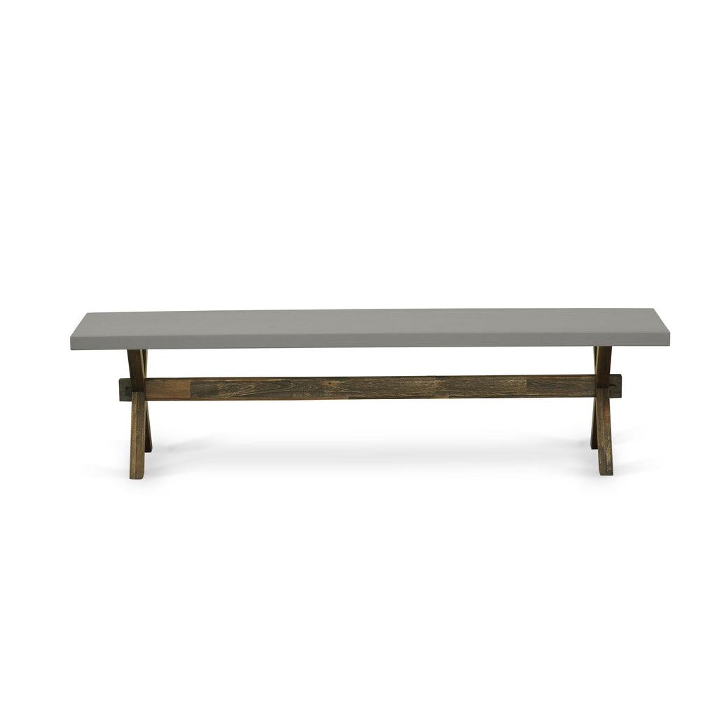 East West Furniture XB797 X-Style Modern Dinette Bench with Wood Seat