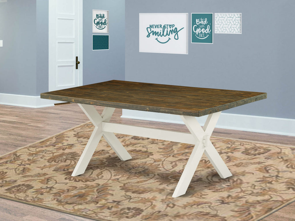 East West Furniture XT077 X-Style Modern Dining Table - a Rectangle Wooden Table Top with Stylish Legs