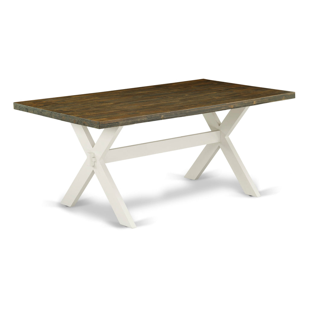 East West Furniture XT077 X-Style Modern Dining Table - a Rectangle Wooden Table Top with Stylish Legs