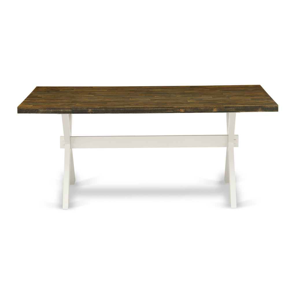 East West Furniture XT077 X-Style Modern Dining Table - a Rectangle Wooden Table Top with Stylish Legs