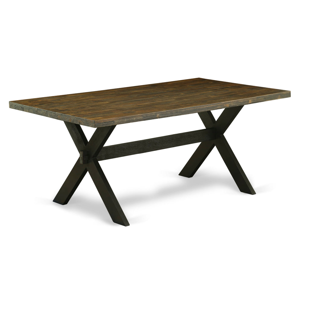 East West Furniture XT677 X-Style Kitchen Dining Table - a Rectangle Wooden Table Top with Stylish Legs