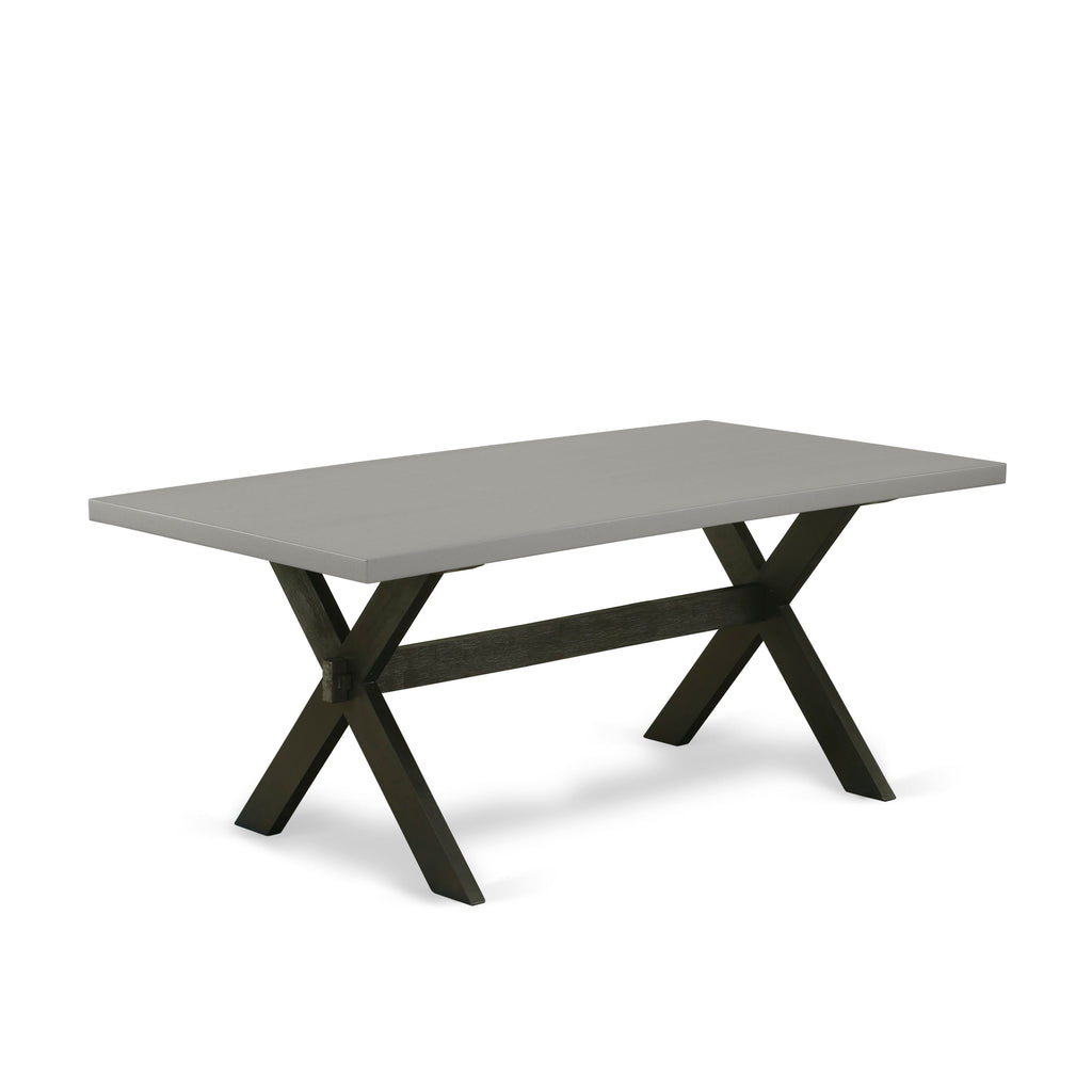 East West Furniture XT697 X-Style Kitchen Dining Table - a Rectangle Solid Wood Table Top with Stylish Legs