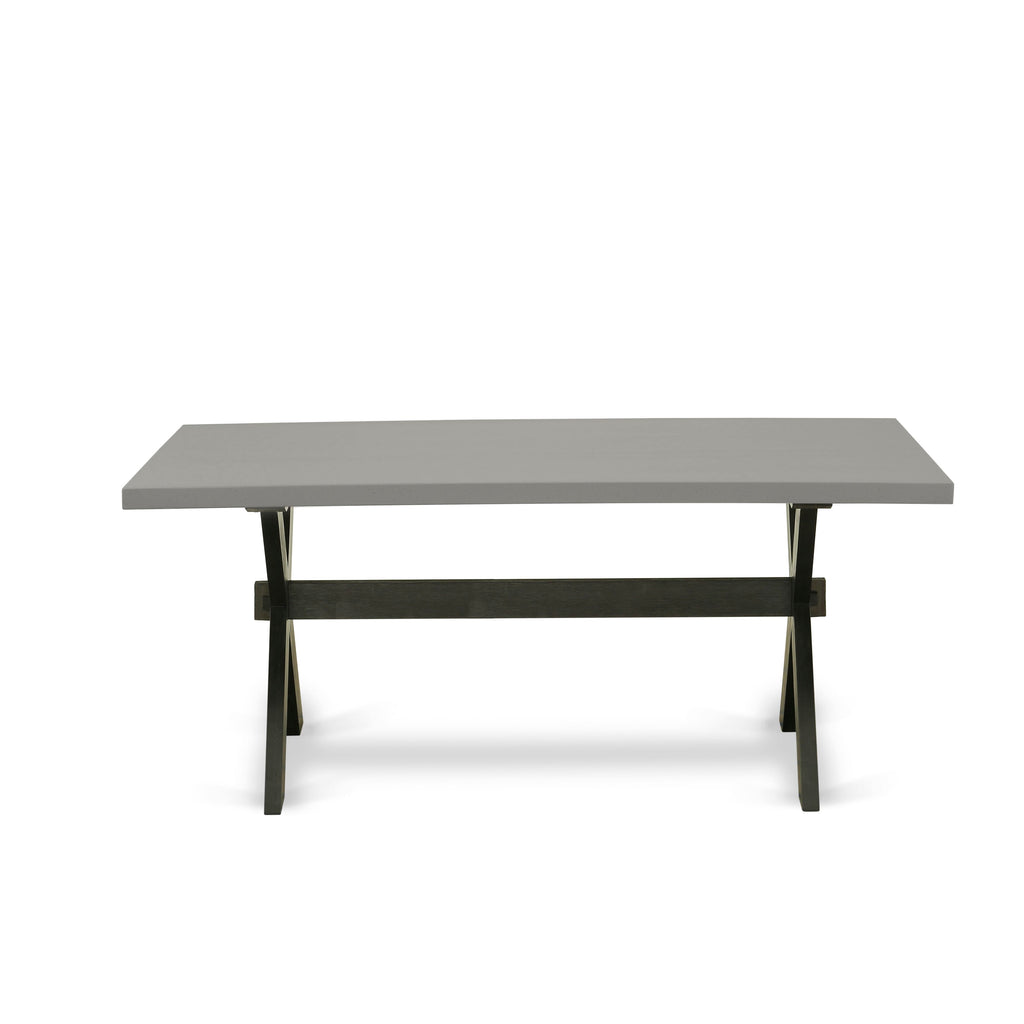 East West Furniture XT697 X-Style Kitchen Dining Table - a Rectangle Solid Wood Table Top with Stylish Legs
