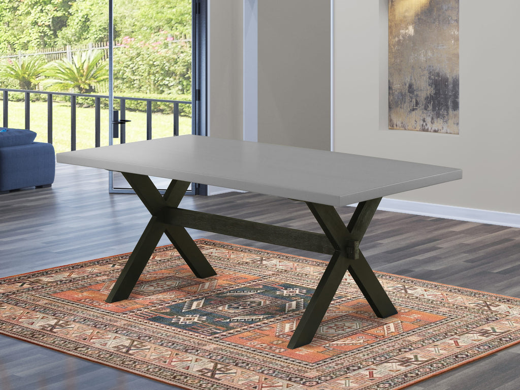 East West Furniture X697FO624-5 5 Piece Dinette Set for 4 Includes a Rectangle Dining Room Table with X-Legs and 4 Black Linen Fabric Parsons Dining Chairs, 40x72 Inch, Multi-Color