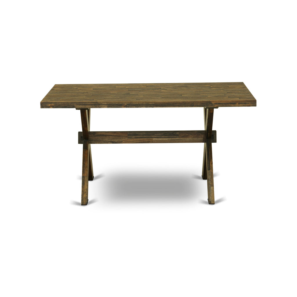 EAST WEST FURNITURE - X776MZ748-5 - 5-Pc Modern Dining Set - 4 Parson Chairs and 1 Dining Table (Distressed Jacobean Finish)