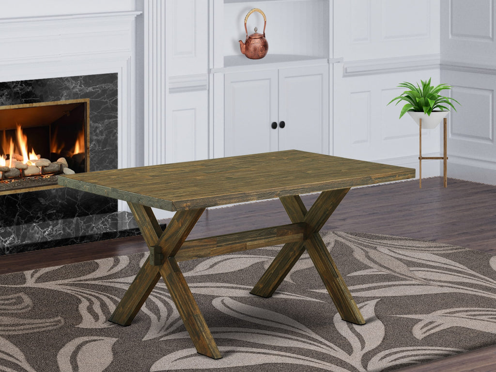 EAST WEST FURNITURE - X776MZ748-5 - 5-Pc Modern Dining Set - 4 Parson Chairs and 1 Dining Table (Distressed Jacobean Finish)