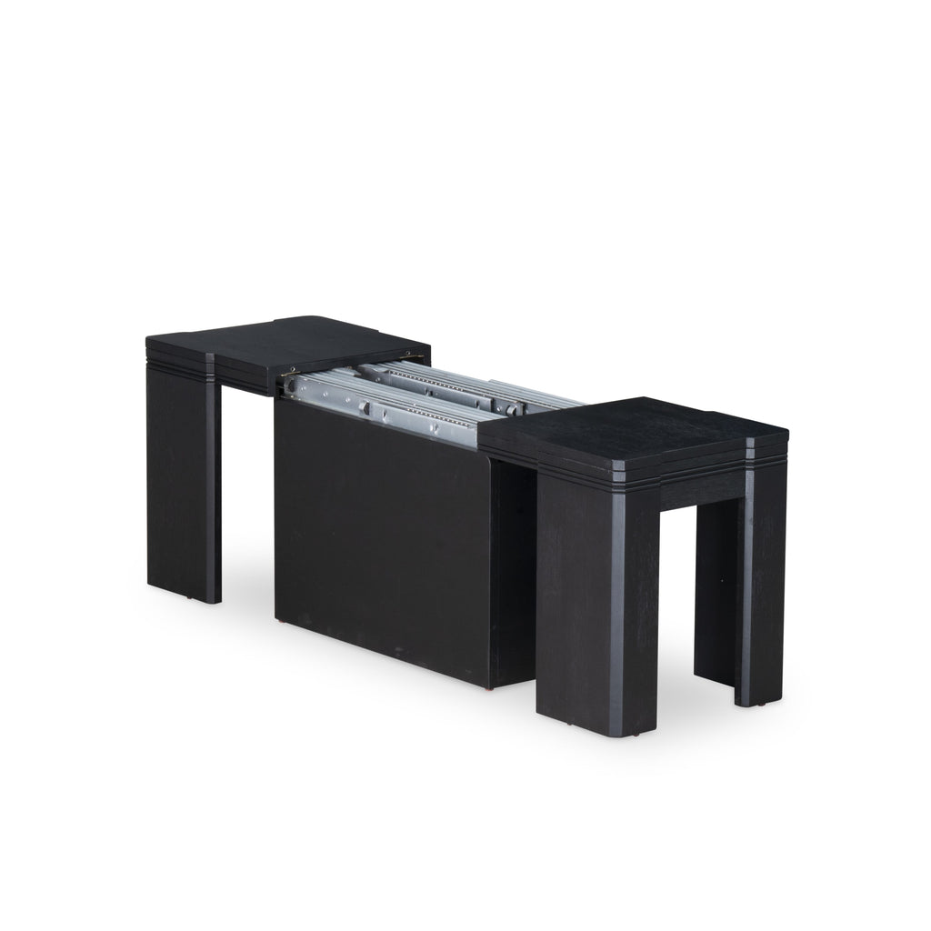 Luxe by East West Furniture - X0000-B06-00 - 2-Piece kitchen table set includes a wire brushed black breakfast table and an antique white wooden bench