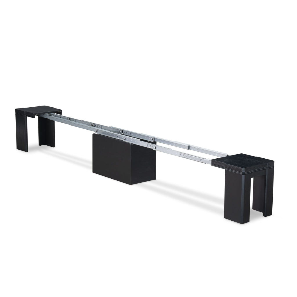 Luxe by East West Furniture - X0000-B06-00 - 2-Piece kitchen table set includes a wire brushed black breakfast table and an antique white wooden bench