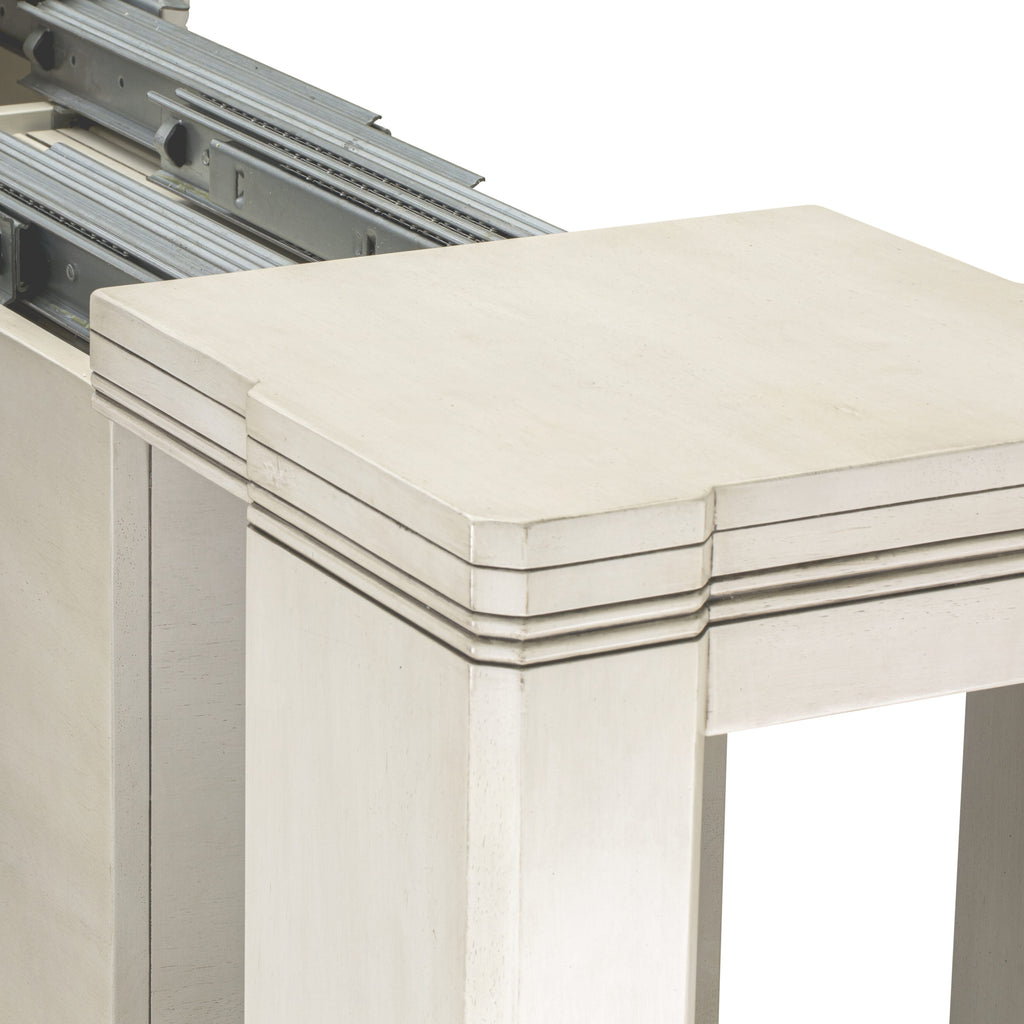 Luxe by East West Furniture X0000-B0W-00 - 2 Pieces Extendable Dining Set Includes 1 Extendable Kitchen Table and a Modern Bench, Antique White.