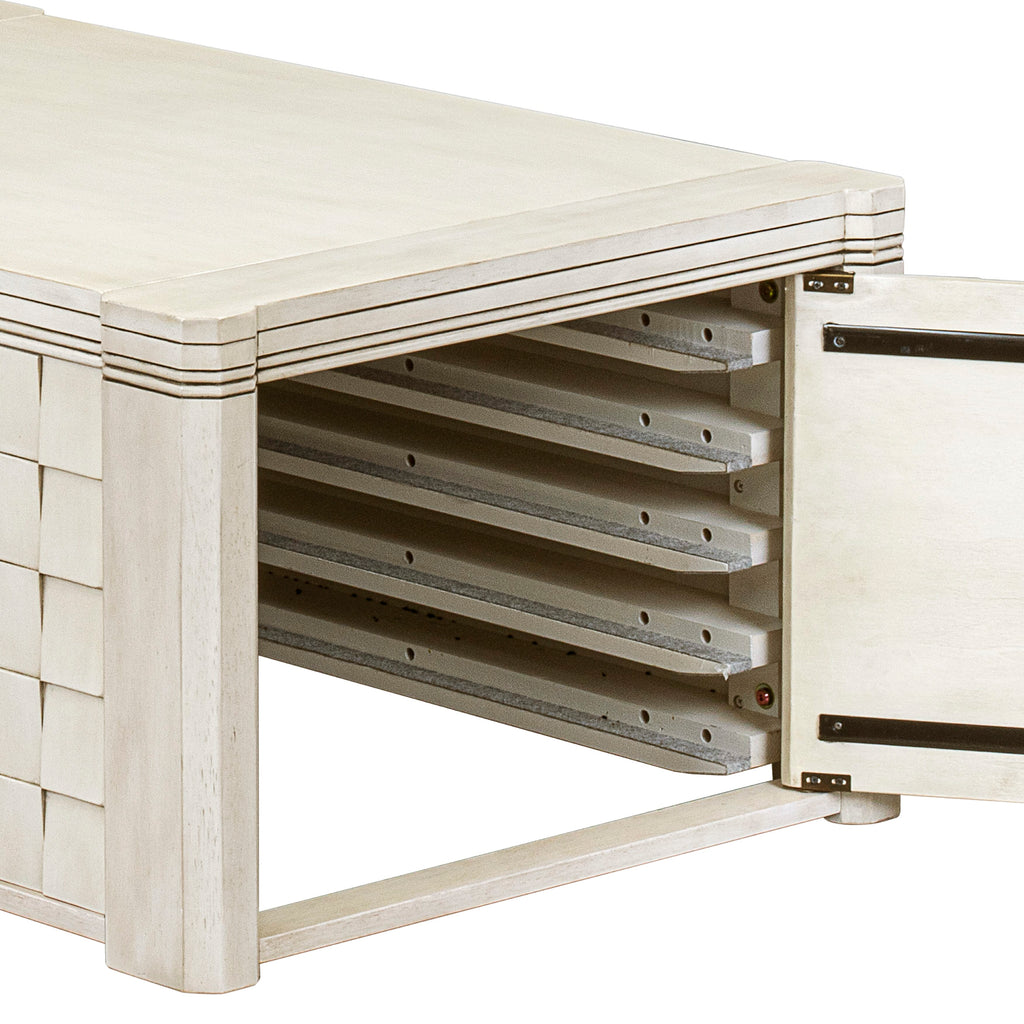 Luxe by East West Furniture X0000-0CW-00 - 2 Pieces Dining Set Includes 1 Extendable Kitchen Table and 1 Coffee Table, Antique White.