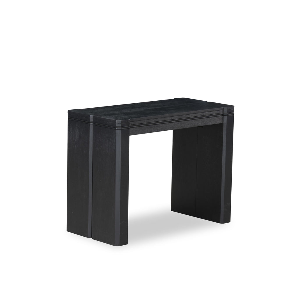 Luxe by East West Furniture X0000-206-00 - 3 Pieces Dining Set Includes 1 Extendable Kitchen Table and 2 Modern Benches, Wire Brushed Black.