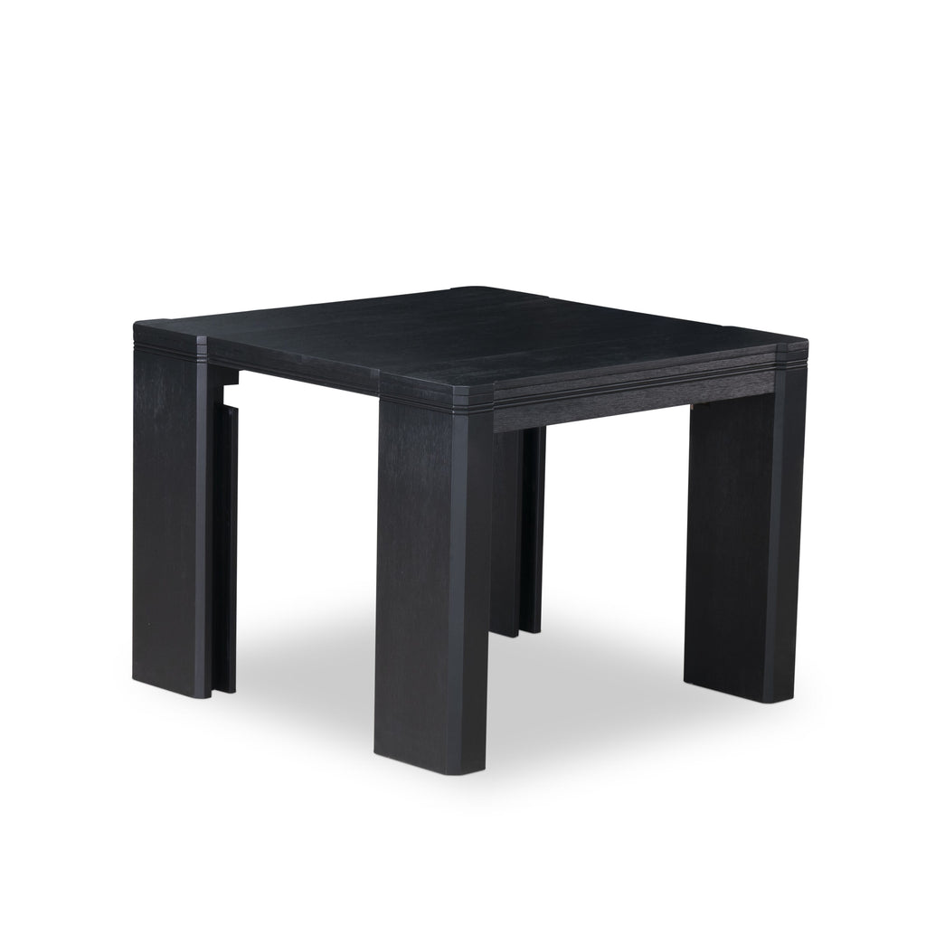 Luxe by East West Furniture X0000-206-00 - 3 Pieces Dining Set Includes 1 Extendable Kitchen Table and 2 Modern Benches, Wire Brushed Black.