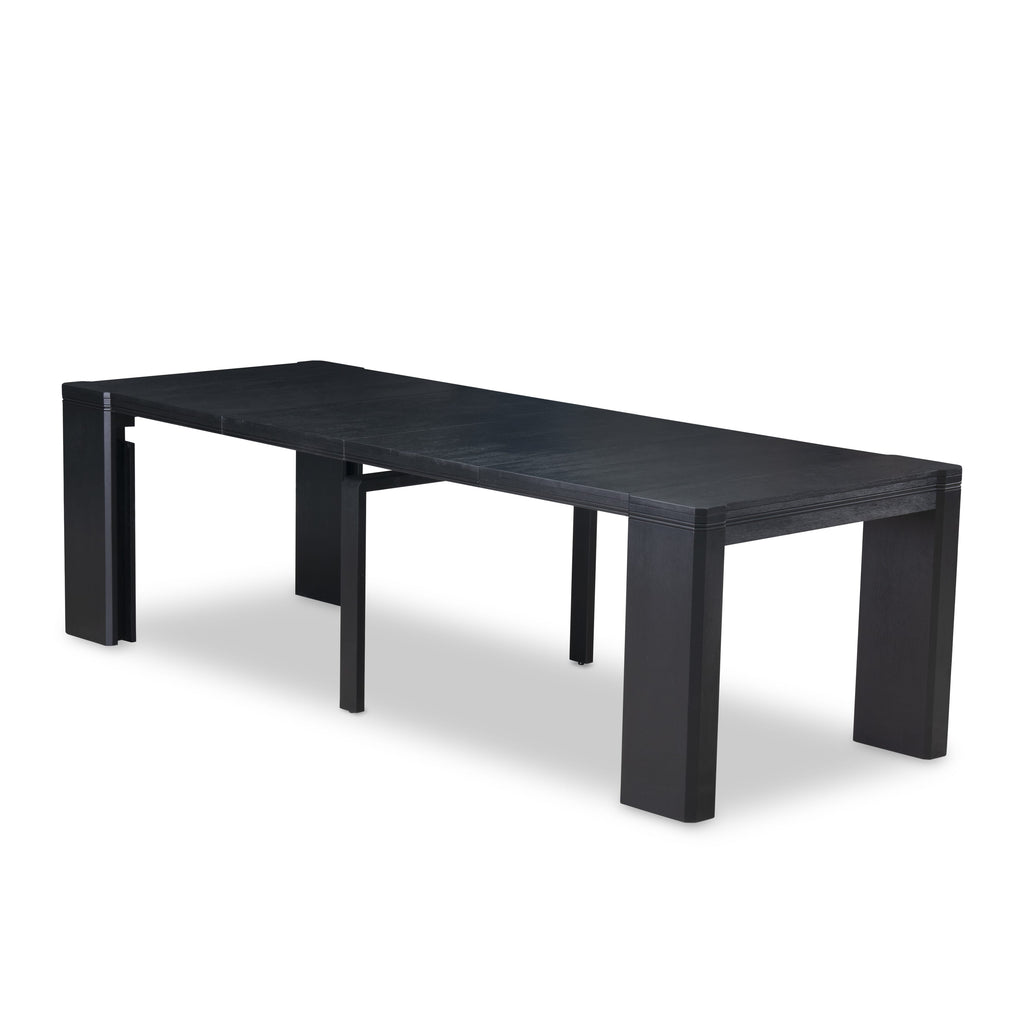 Luxe East West Furniture X02X1-2C6-24 6-piece Modern Dining Room Table Set a Rectangular Dining Table with a coffee Table 2 wooden Benches and 2 Black Linen Fabric Stackable Chair, Wire Brushed Black Finish.