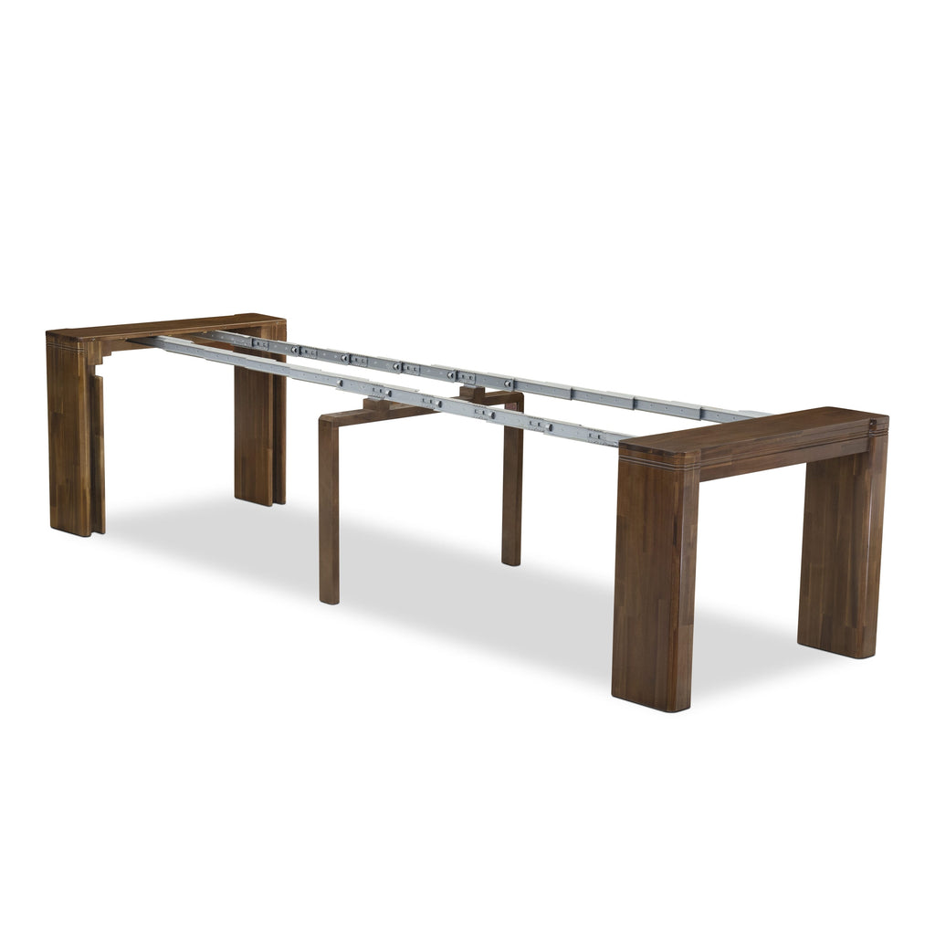 Luxe By East West Furniture XTT-AWA-TL Extendable Dining Table - a Rectangle Dining Table Top with Removable Leafs & Stylish Legs, Antique Walnut Finish