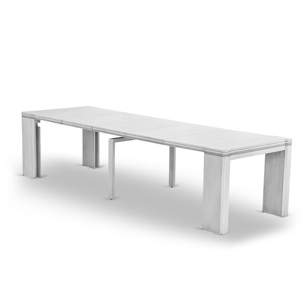 Luxe By East West Furniture XTT-AWH-TL Extendable Dining Table - a Rectangle Dining Table Top with Removable Leafs & Stylish Legs, Antique White Finish