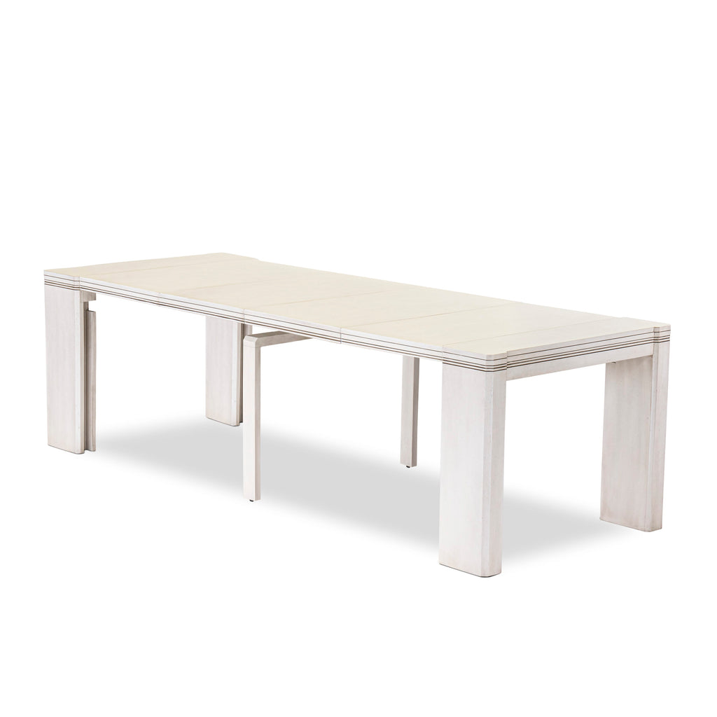 Luxe By East West Furniture XTT-AWH-TL Extendable Dining Table - a Rectangle Dining Table Top with Removable Leafs & Stylish Legs, Antique White Finish