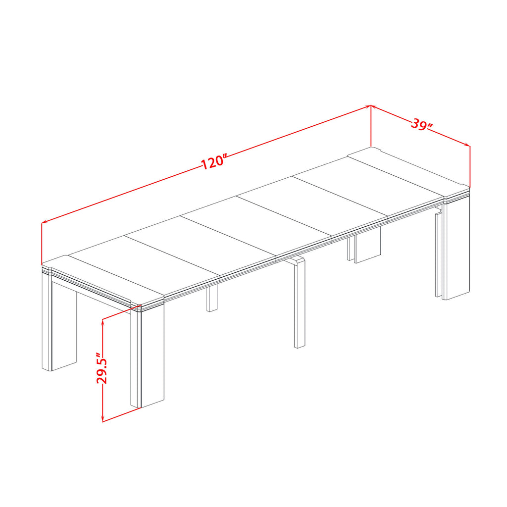 Luxe By East West Furniture XTT-AWH-TL Extendable Dining Table - a Rectangle Dining Table Top with Removable Leafs & Stylish Legs, Antique White Finish