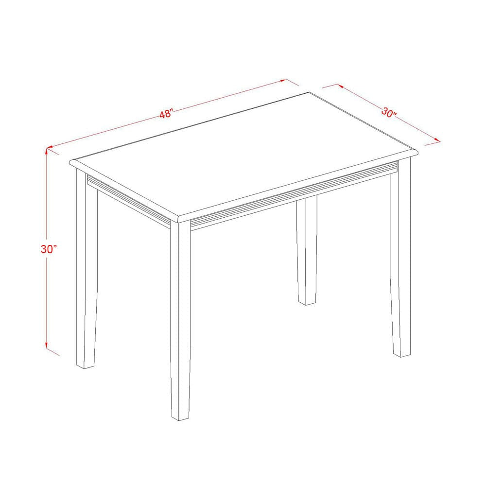 East West Furniture YAAB5-AWA-05 5 Piece Modern Dining Table Set Includes a Rectangle Dining Room Table and 4 Parson Kitchen Chairs, 30x48 Inch, Antique Walnut