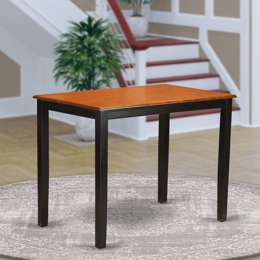 East West Furniture YAT-BLK-H Yarmouth Rectangle Counter Height Table, 30x48 Inch, Black & Cherry