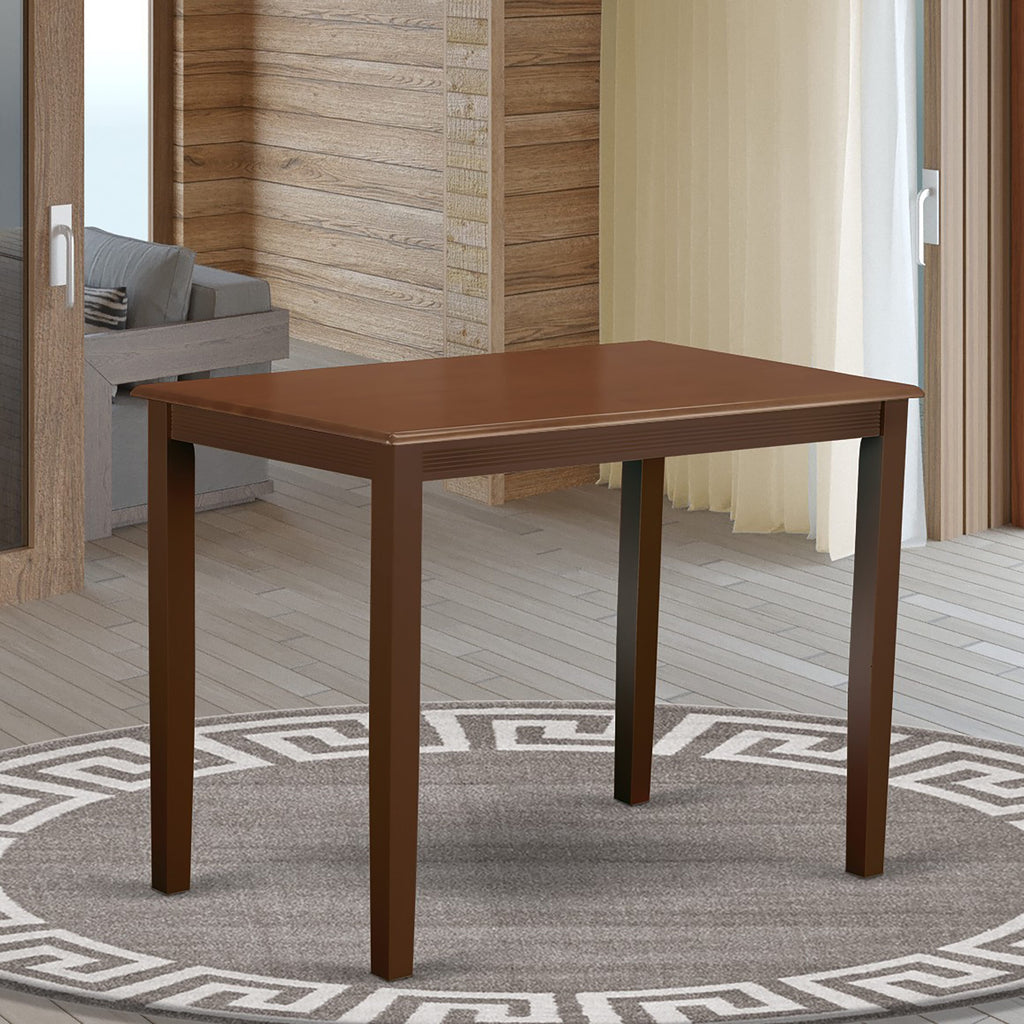 East West Furniture YAVN5-MAH-C 5 Piece Counter Height Pub Set Includes a Rectangle Dining Table and 4 Linen Fabric Kitchen Dining Chairs