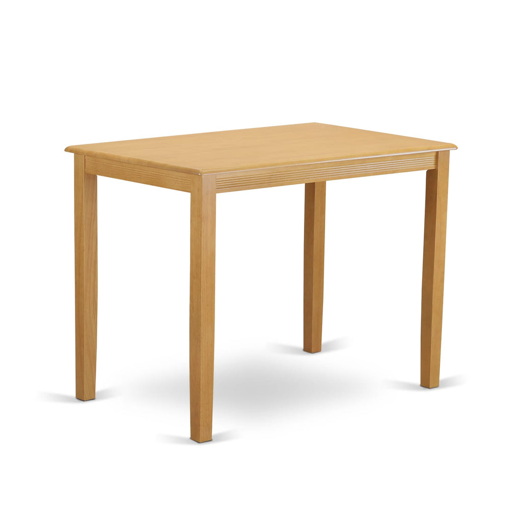 East West Furniture YAQU5-OAK-W 5 Piece Counter Height Dining Table Set Includes a Rectangle Kitchen Table and 4 Dining Room Chairs