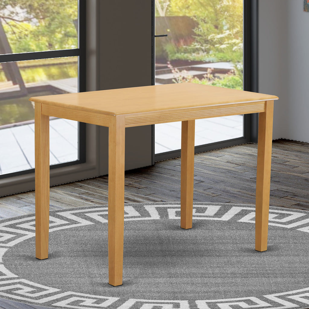 East West Furniture YAQU5-OAK-W 5 Piece Counter Height Dining Table Set Includes a Rectangle Kitchen Table and 4 Dining Room Chairs