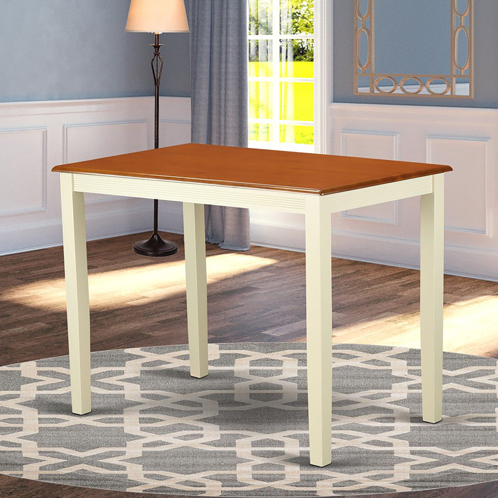 East West Furniture YAVN3-WHI-W 3 Piece Kitchen Counter Set for Small Spaces Contains a Rectangle Dining Table and 2 Dining Room Chairs