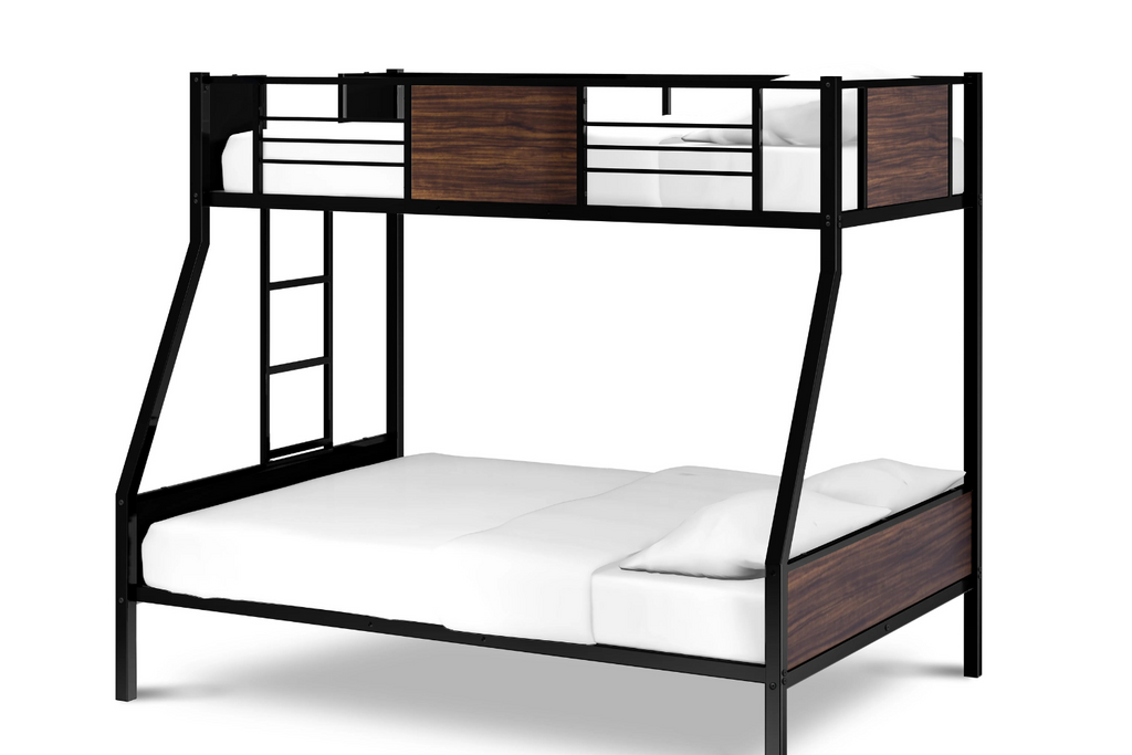 Jackson Full Twin Bunk Bed in powder coating black color